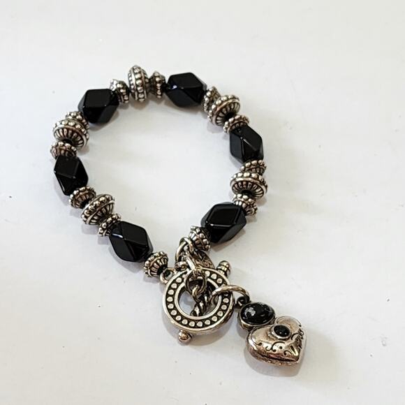 Brighton Black Jeweled Toggle Bracelet - Picture 1 of 5